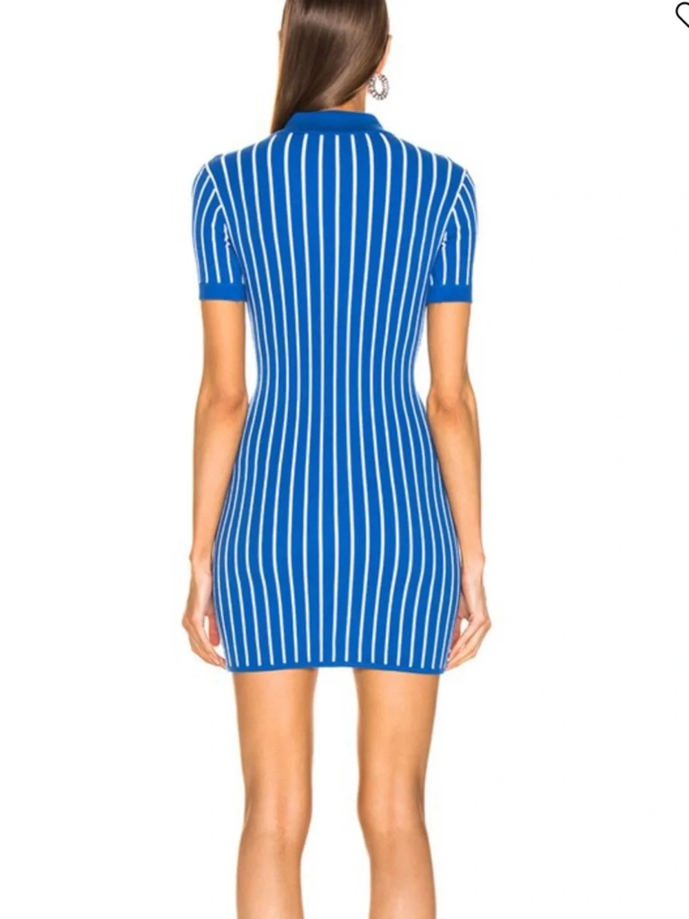 JOOSTRICOT Blue & White Striped Polo Dress - small - Picture 2 of 5